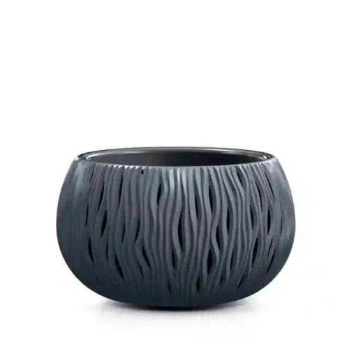Ghiveci rotund decorativ 20.75L cu inserție – antracit DSK480