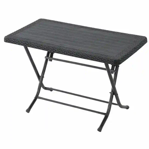 Masă din plastic cu picioare din metal RATTAN  70x120cm Antracit