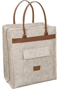 Geantă pentru încălțăminte Felt Styles cu mânere de piele 35X22X40 cm Bej