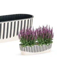 Ghiveci pentru balcon PIANO nr 2 (set 2 in 1) Alb 2