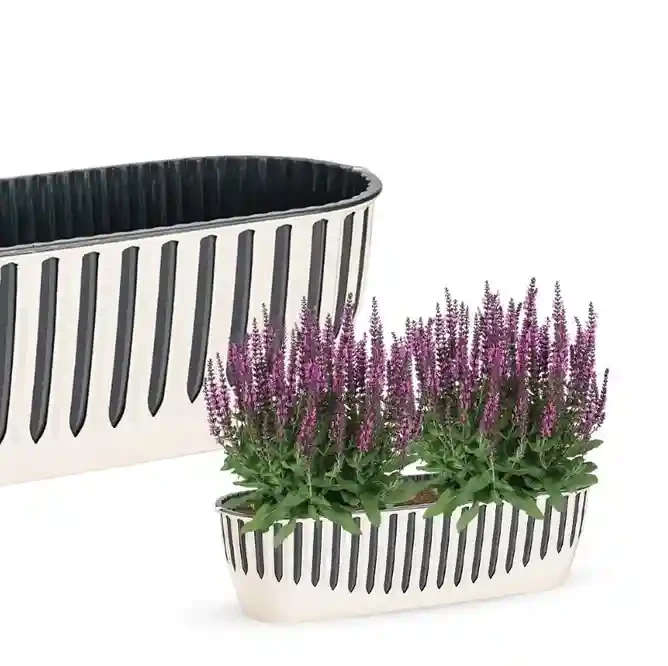 Ghiveci pentru balcon PIANO nr 2 (set 2 in 1) Alb 2