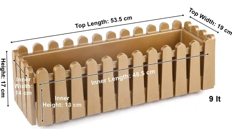Ghiveci pentru balcon ISTANBUL nr 2 cu separator de drenare apa Auriu 2