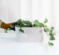 Ghiveci pentru balcon SUMELA cu separator de drenare apa Alb 2