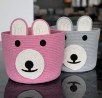 Корзина Teddy Bear овальная из хлопка 25х23 см Розовый 2