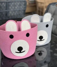 Корзина Teddy Bear овальная из хлопка 25х23 см Розовый 3