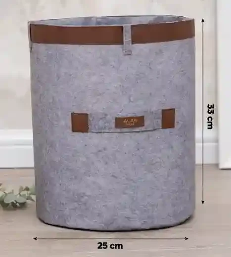 Coș cu curea din piele MEGA 33x25cm Gri 4