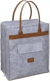 Geantă pentru încălțăminte Felt Styles cu mânere de piele 35X22X40 cm Gri