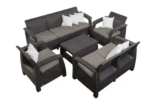 Set de mobilier de grădină NOVARA 5 piese Maro