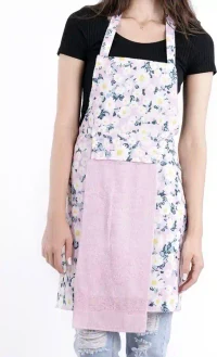 Sort de bucatarie Floral Roz cu prosop roz