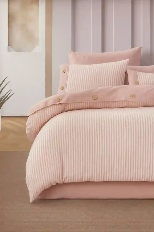 Комплект постельного белья Mila Home Розовый Пудровый в Полоску