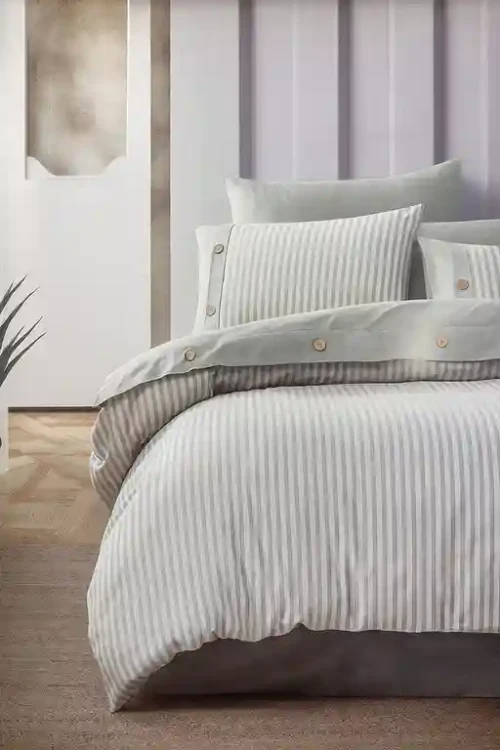 Комплект постельного белья Mila Home Шалфей в Полоску