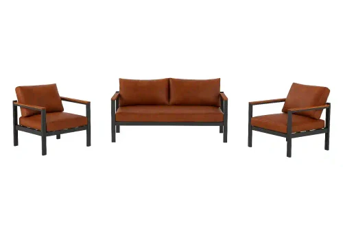 Set de mobilier de grădină MODERN 3 piese Maro