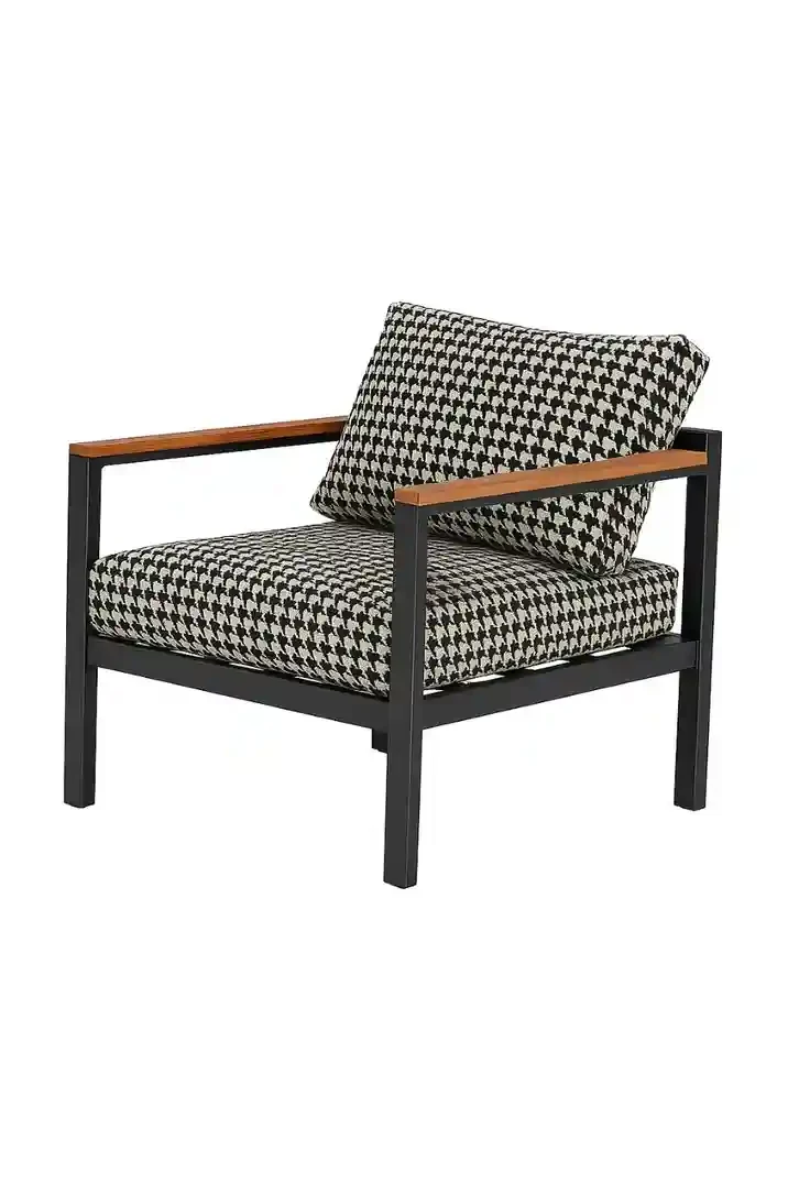 Set de mobilier de grădină MODERN 3 piese Alb & Negru 4