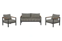 Set de mobilier de grădină MODERN 3 piese Alb & Negru
