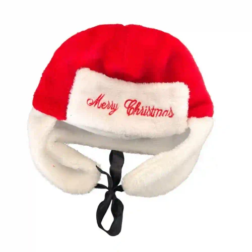 Caciula de Craciun tip urechi (Merry Christmas) din plus