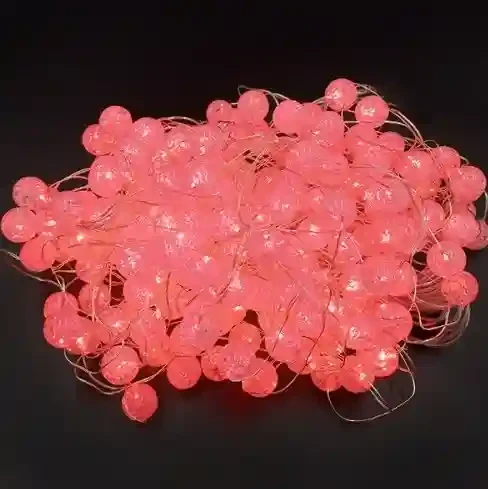 Гирлянда «Дождик» с декоративными шарами, 2.5 м, 100 LED Красный 4