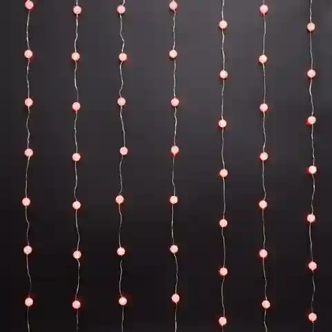 Гирлянда «Дождик» с декоративными шарами, 2.5 м, 100 LED Красный 7
