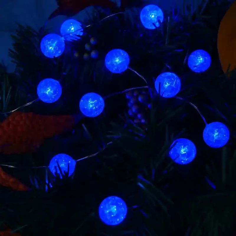 Гирлянда «Дождик» с декоративными шарами, 2.5 м, 100 LED Синий 5