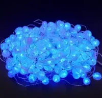Гирлянда «Дождик» с декоративными шарами, 2.5 м, 100 LED Синий 4