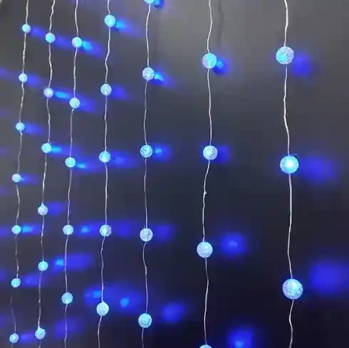 Гирлянда «Дождик» с декоративными шарами, 2.5 м, 100 LED Синий 6