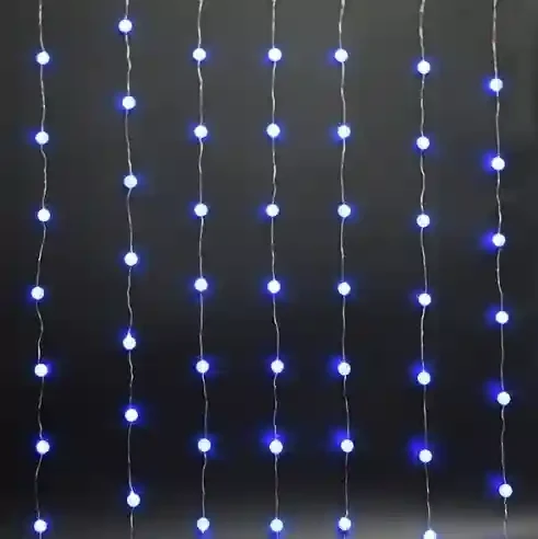 Гирлянда «Дождик» с декоративными шарами, 2.5 м, 100 LED Синий 7