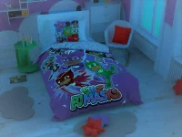 Set lenjerie de pat copii Disney 1,5 persoane -TAC PJ MASKS HERO 2