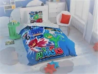 Set lenjerie de pat copii Disney 1,5 persoane -TAC PJ MASKS HERO