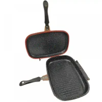 Tigaie DUBLA GRILL 36 cm, granit Negru