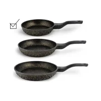Tigaie 26 cm fără capac, granit, negru 3