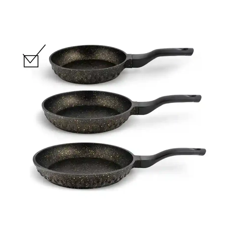 Tigaie 26 cm fără capac, granit, negru 3