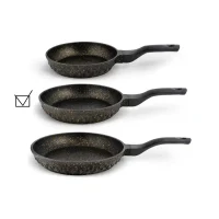 Tigaie 28 cm fără capac, granit, negru 3