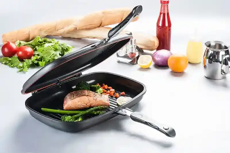 Tigaie DUBLA GRILL 36 cm, granit Negru 2