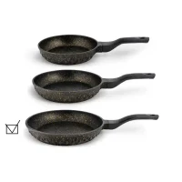 Tigaie 30 cm fără capac, granit, negru 3