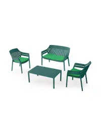 Set de mobilier de grădină HILTON 4 piese Verde