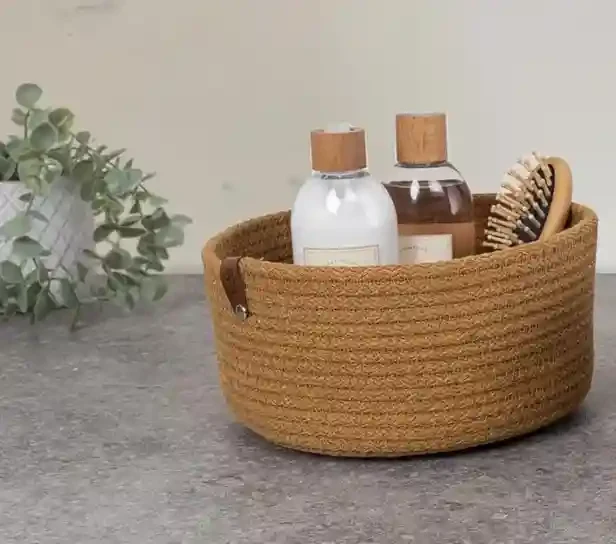 Coș oval decorativ din bumbac 35x22x18 cm 2