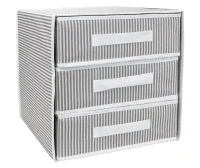 Складной ящик для хранения с 3 выдвижными ящиками 32x32x32 см Серый 2