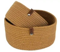 Coș oval decorativ din bumbac 35x22x18 cm 4