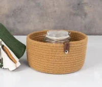 Coș oval decorativ din bumbac 30x21x10 cm 2
