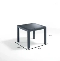 Masă din plastic cu sticlă 90x90 Antracit 2