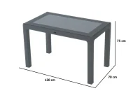 Masă din plastic cu sticlă 70x120 Antracit 2