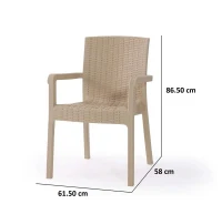 Scaun din plastic VECTOR Cappuccino 3