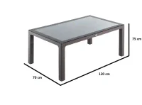 Masă din plastic cu sticlă 70x120 Maro 4