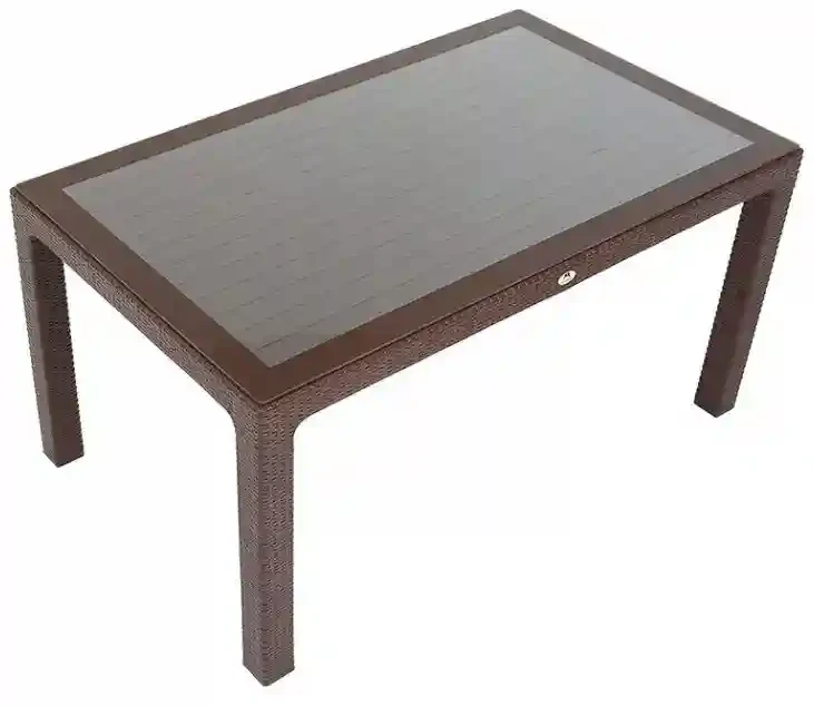 Masă din plastic cu sticlă 70x120 Maro 3