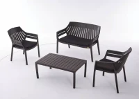 Set de mobilier de grădină HILTON 4 piese Maro 2
