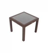 Masă din plastic cu sticlă 90x90 Maro 2